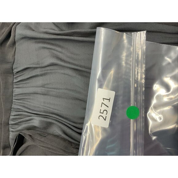 Free People Black Satin long sleeve Jumpsuit Size LG button down - Picture 16 of 16